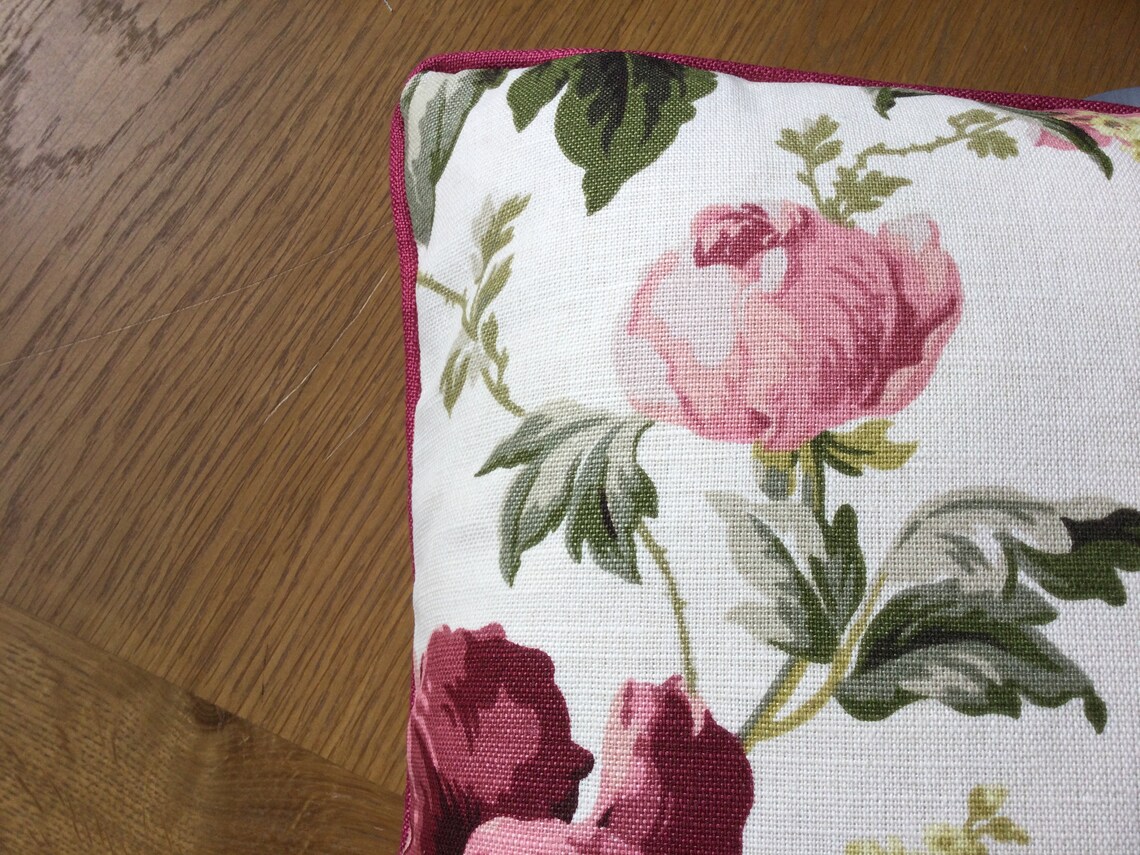 16 Laura Ashley Peony Garden Cranberry Fabric Cushion Etsy
