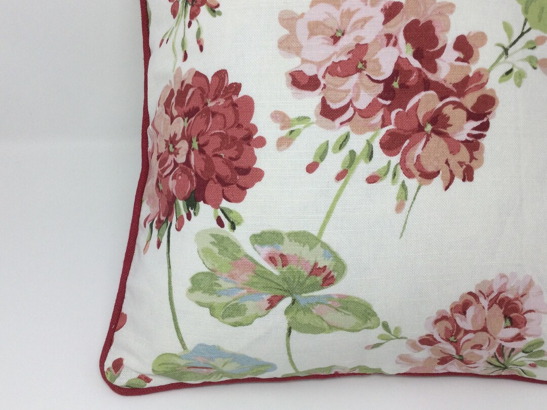 New Laura Ashley Geranium Cranberry 16 Cushion Cover Etsy