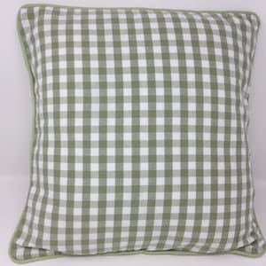 Laura Ashley Gingham Cushion Cover: Heath Green Check, 16" Double Sided