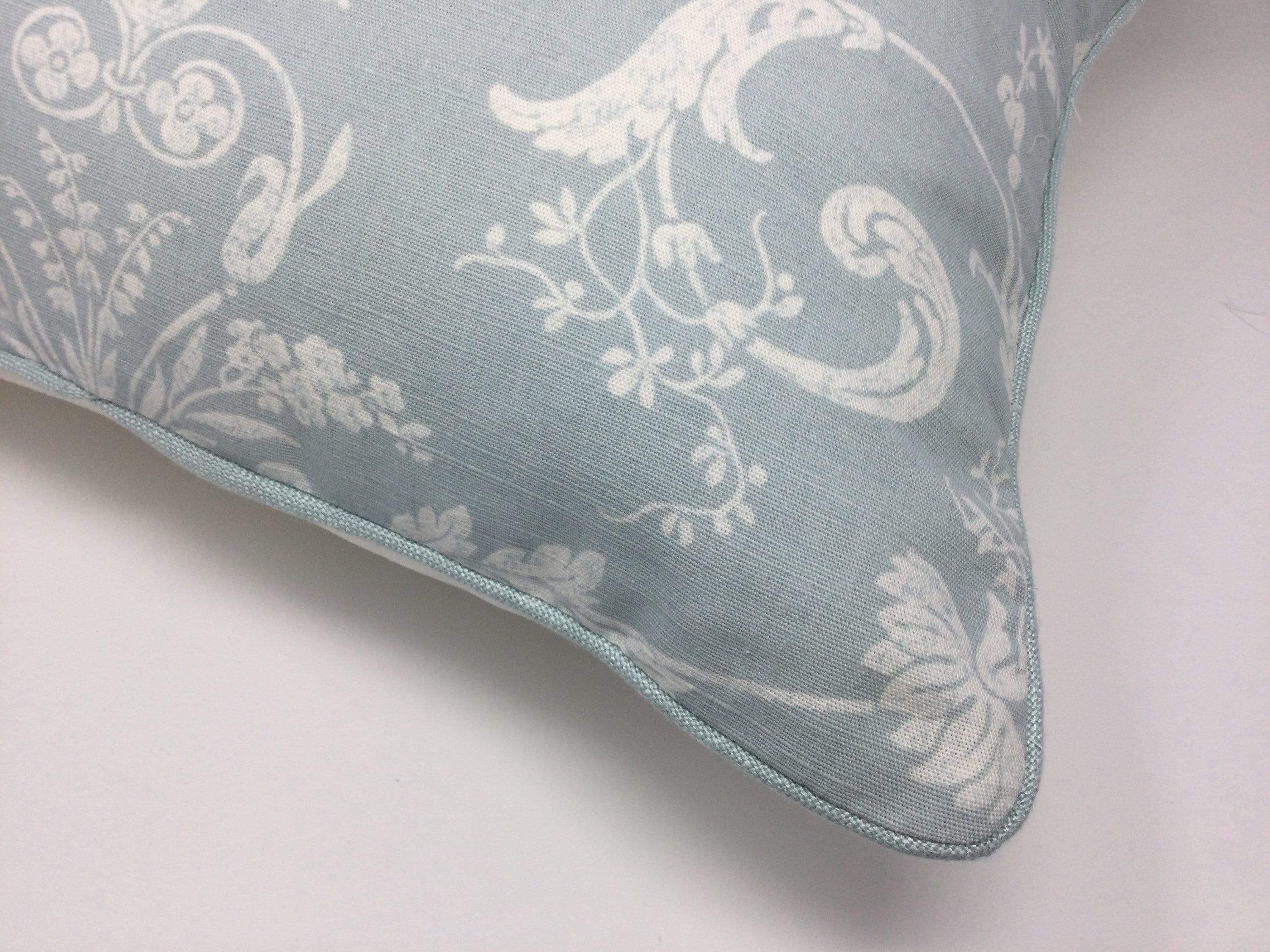 New 16 Laura Ashley Josette Duck Egg Blue Fabric Cushion Cover Piped