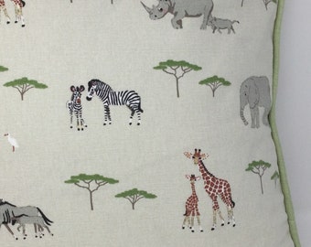 16" Handmade Cushion Cover Sophie Allport Safari Animals Children's Baby Nursery - Zip