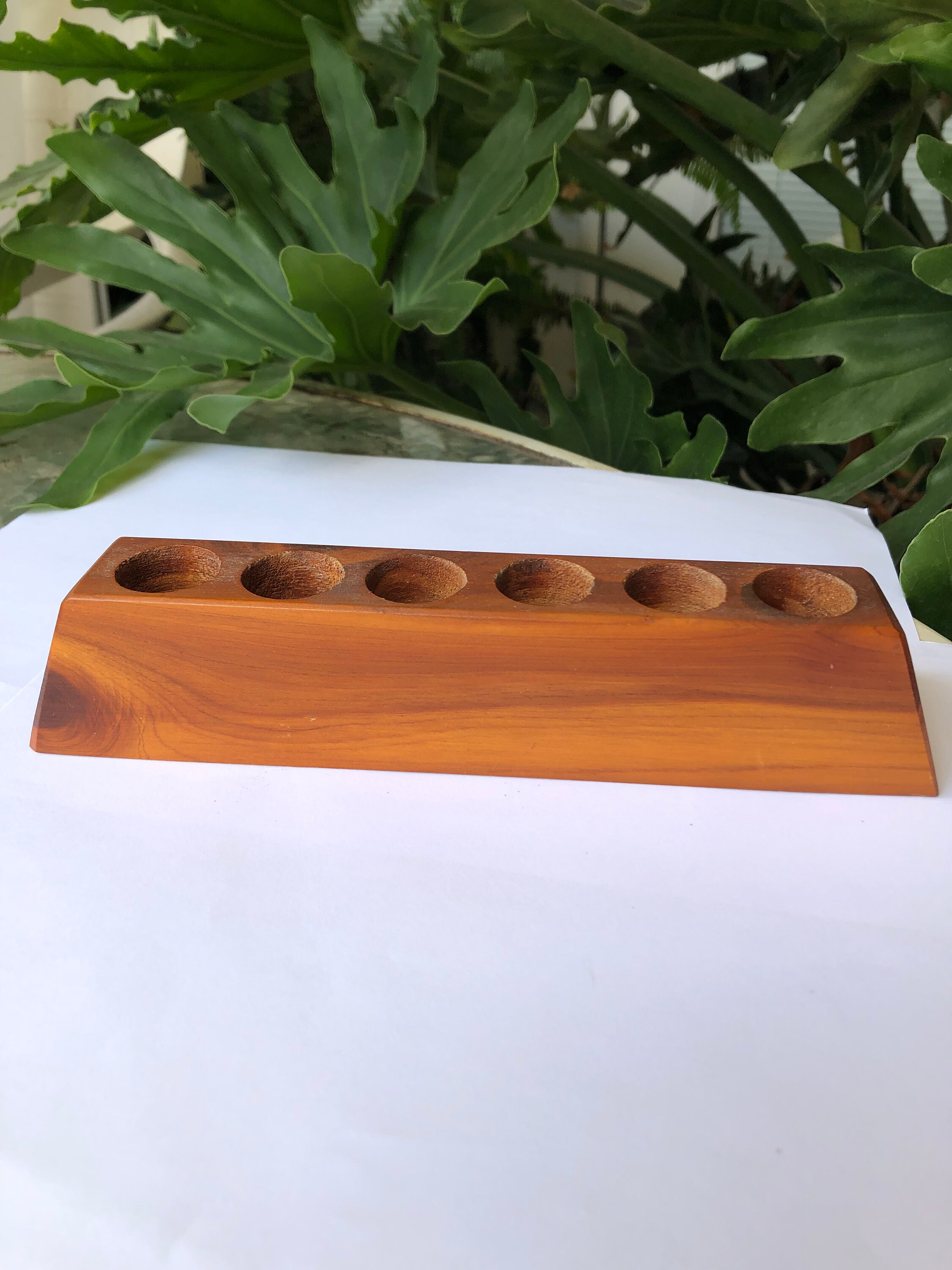 Vintage Cedar Wood Lipstick Holder Displaylipstick Etsy