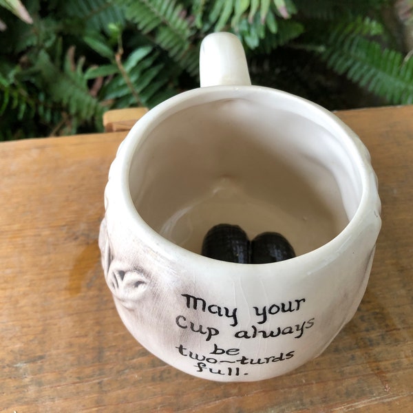 Vintage Alaska Moose "two-turds full" funny Joke Coffee Tea Mug Cup-Glazed ceramic-knickknack-Decoration