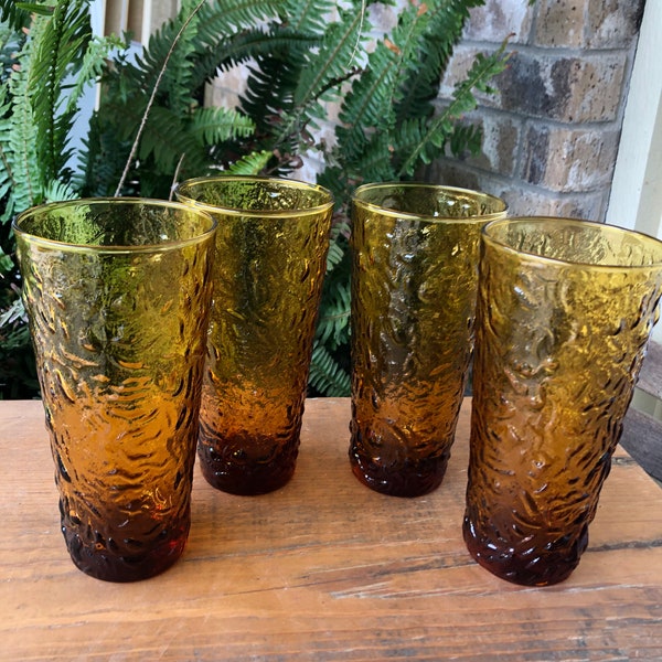 Amber Textured Glass Etsy