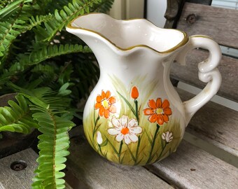 Vintage Relpo 6594 Glazed Ceramic Flower Vase-Milk Pitcher-decoration-knackknick