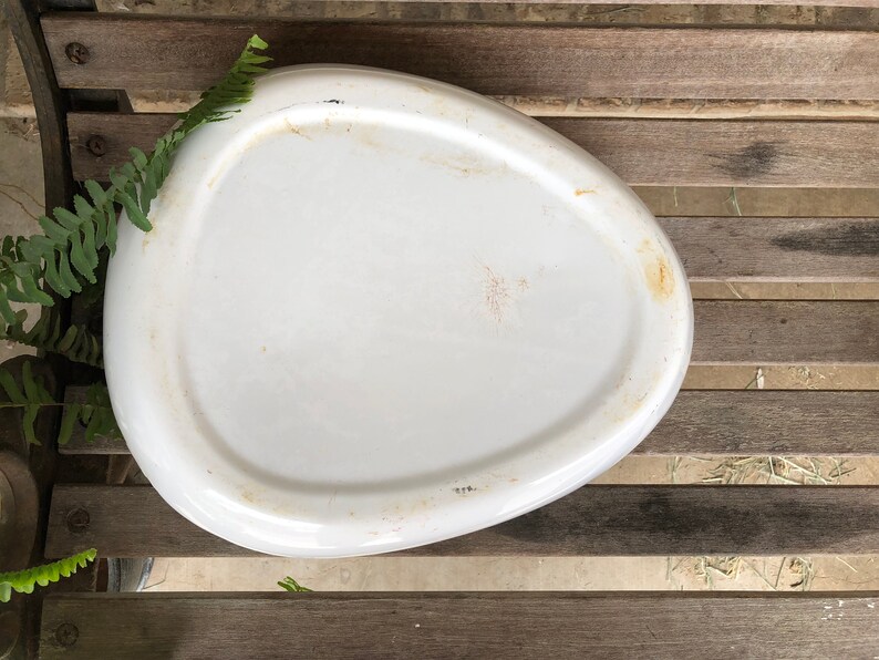 Vintage Enamel White Bed Pan Hospital Etsy