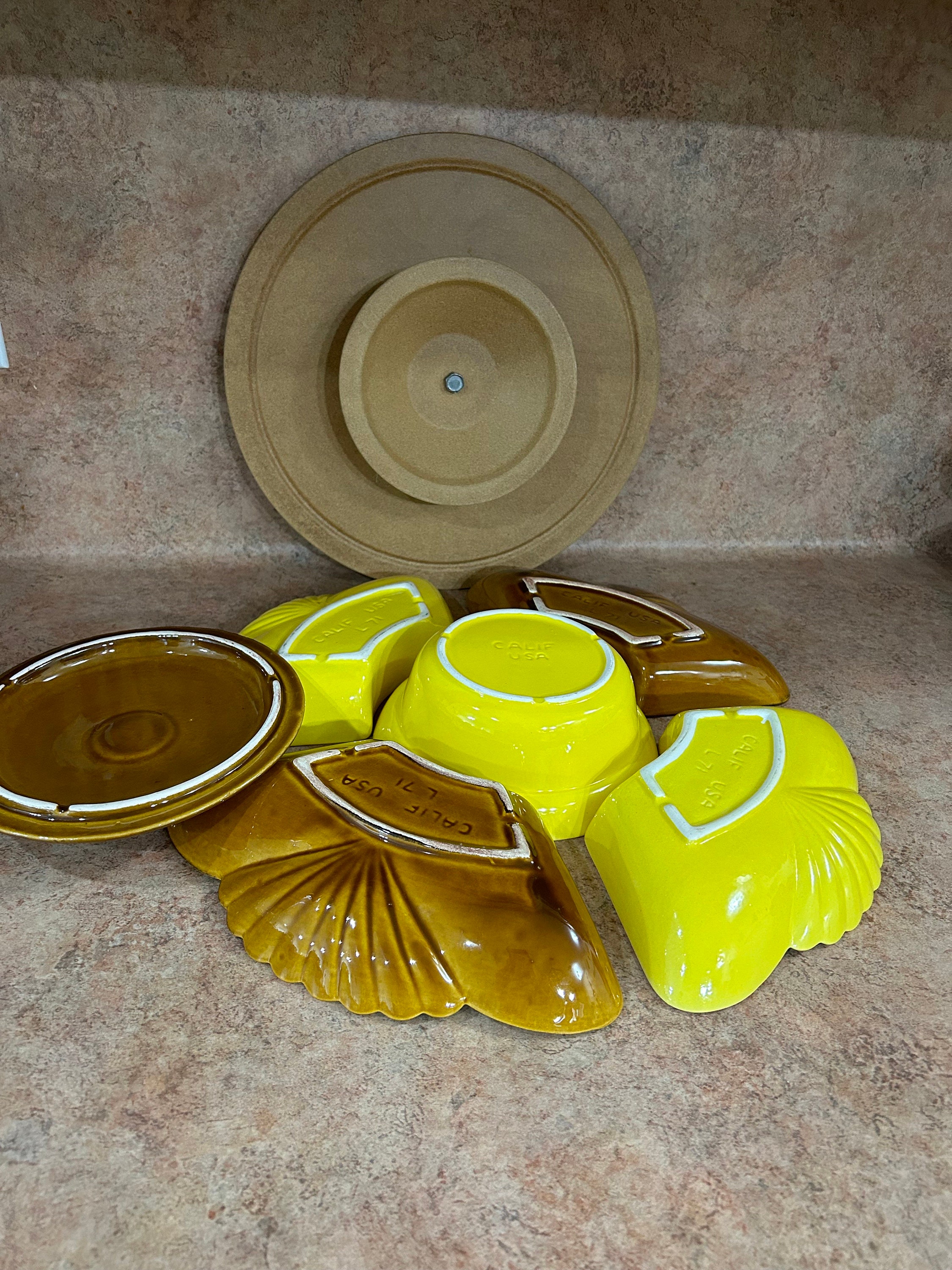 Vintage USA California Ceramic Veggie Fruit Dip Lazy Susan Vintage USA California Ceramic Veggie Fruit Dip Lazy Susan