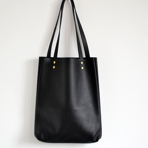 Leather tote,Black leather tote bag,Leather tote bag,Leather tote bags for women Tote woman, Womens laptop bag    - Madrid -
