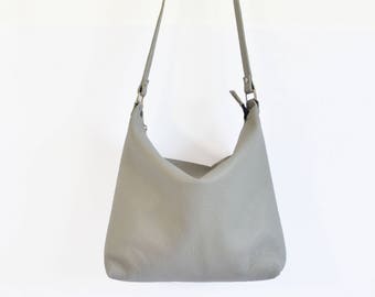 SAC besace en cuir, sac à main en cuir pour femme, gris sac besace sac bandoulière, sac en cuir souple, sac à main cuir, Sac sac - sac de Barcelone-