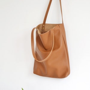 Tan LEATHER TOTE Bag Leather Tote Leather Market Bag Leather Women&#39;s Purse Leather Laptop Bag Italian Brown Leather Tote  Macbook - MADRID -