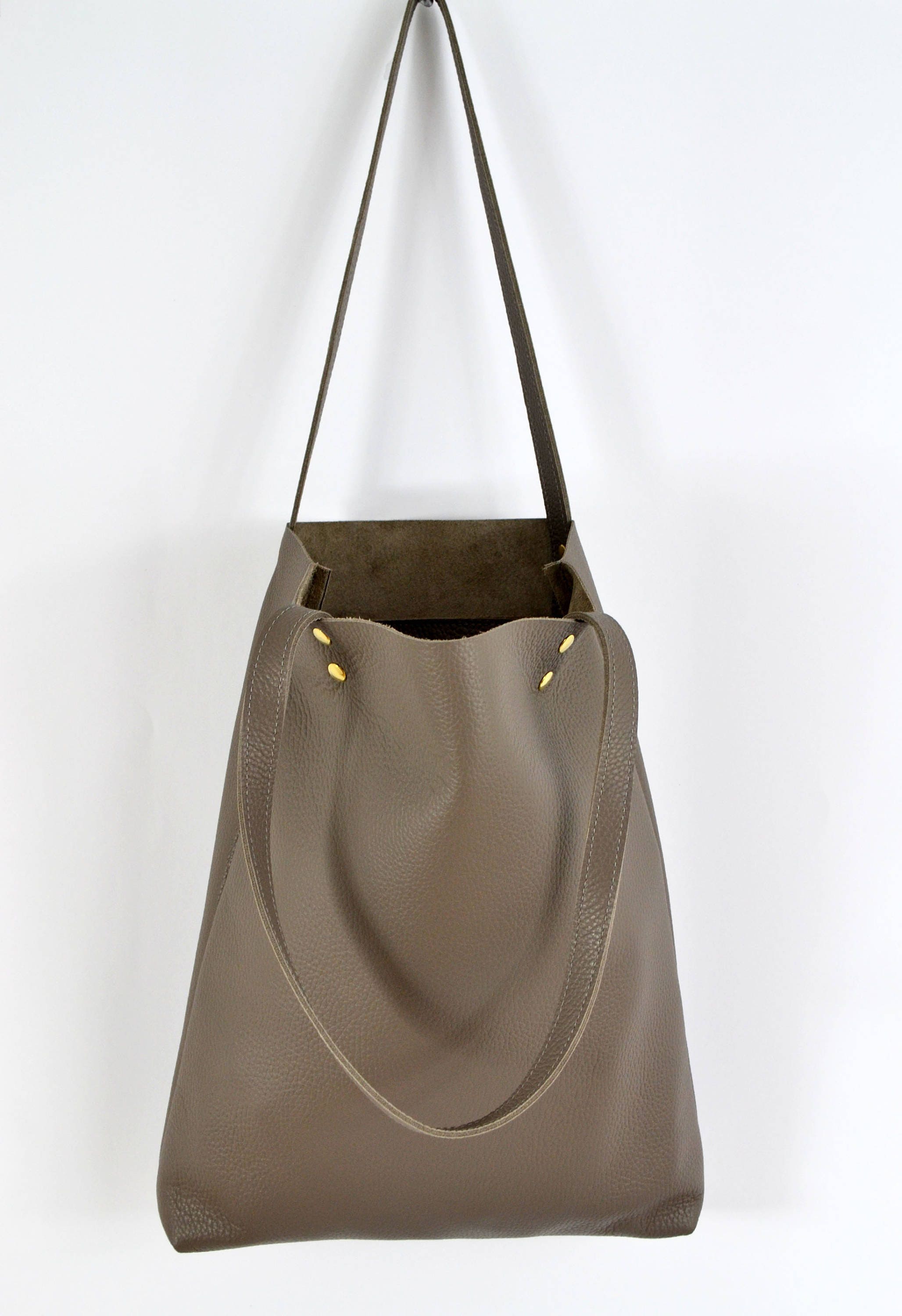 SIMPLE TOTE Bag Everyday Leather Tote Leather Laptop Bag Etsy