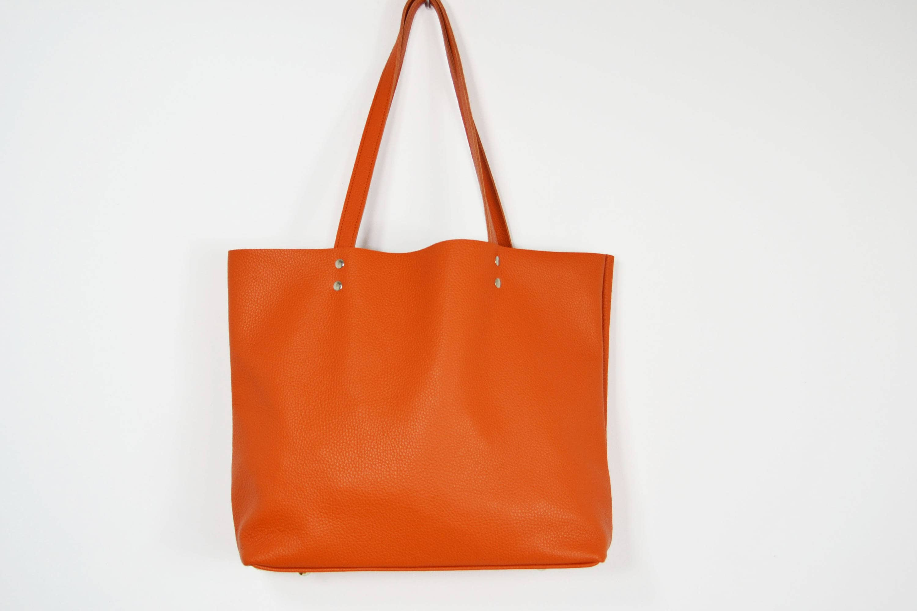 Orange Leather Tote Large LEATHER TOTE Tote Bag Leather - Etsy