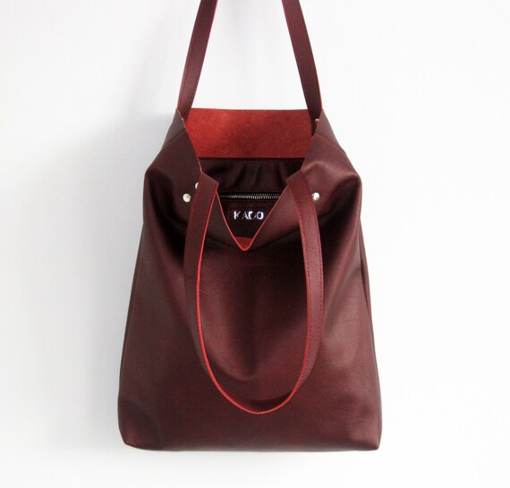 OXBLOOD LEATHER Tote Bag Pebbled Leather Laptop Bag Italian Burgundy Leather Tote MADRID Etsy Ireland