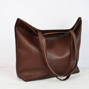 Brown Tote Bag, Leather tote woman, Large leather tote bag, Leather tote, Tote bag leather, Tote bag,  Leather tote, Leather tote - ROME -