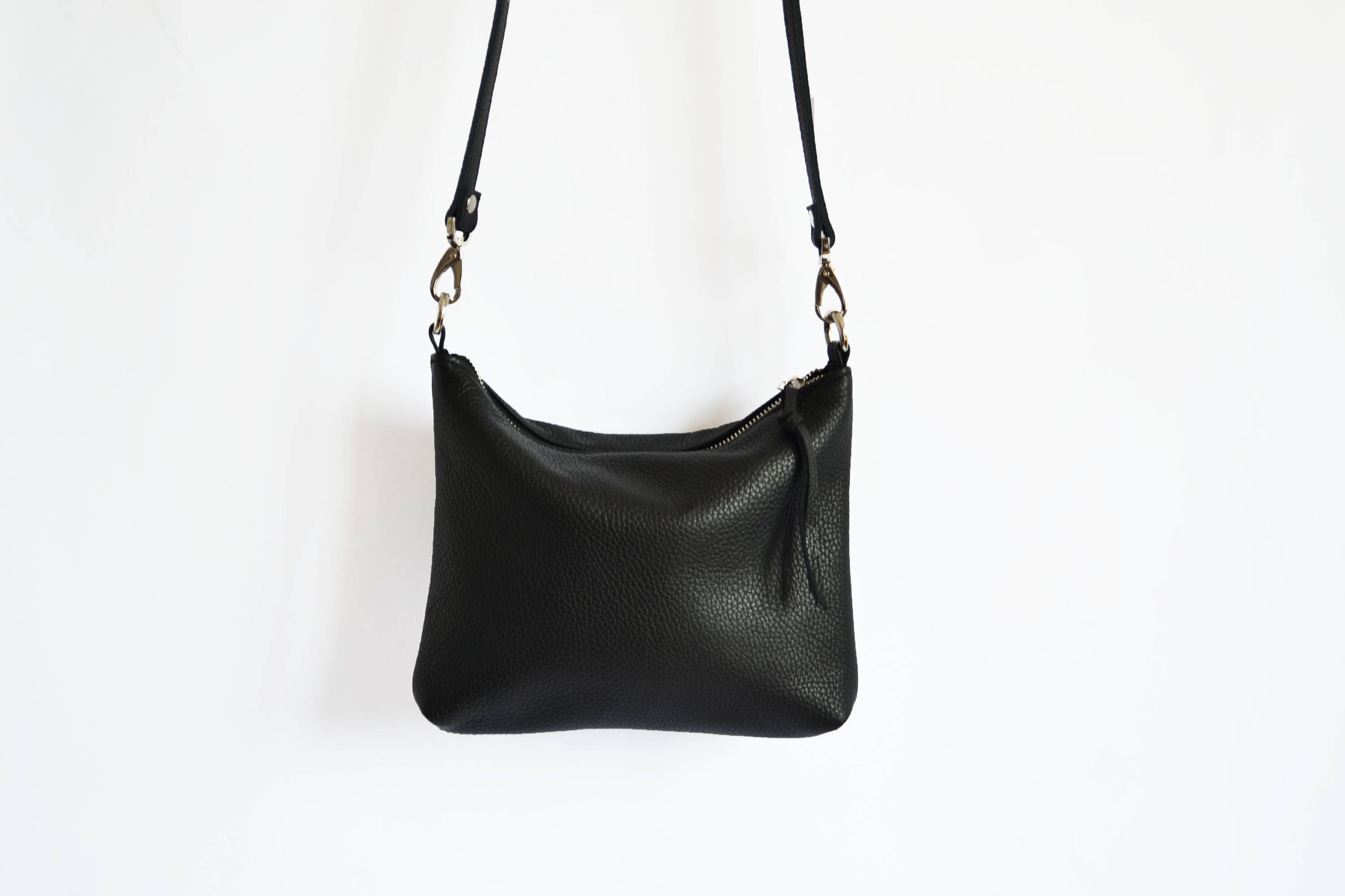 CROSSBODY BAG Black Leather Hobo Women Bag Wedding Bag Black Hobo Cross