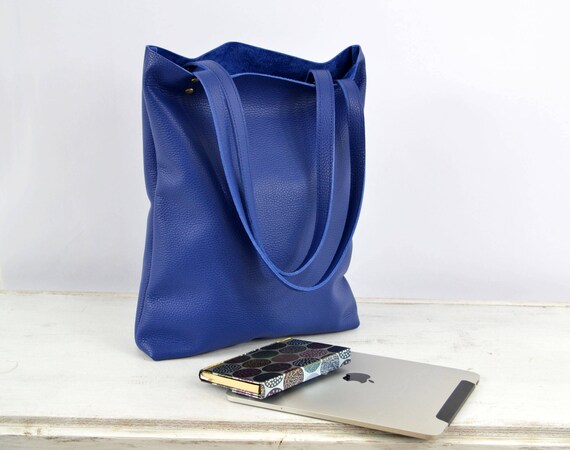 cobalt blue tote bag
