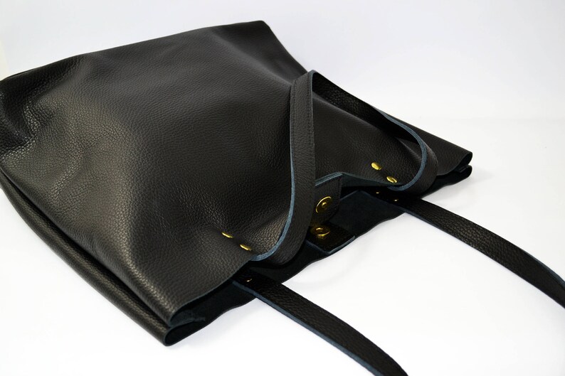 Leather Shoulder Bag From Black Genuine Leather ROME Etsy
