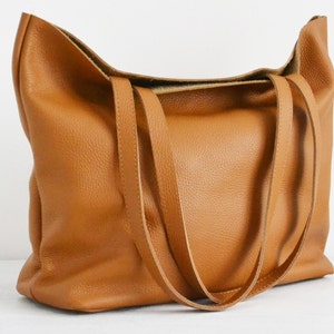Tan Tote Bag Large Tote Bag BROWN LEATHER Tote Leather Laptop Bag Women/'s Bag Leather Tote ROME bag -