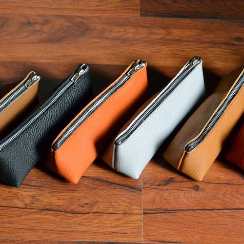 LEATHER PENCIL CASE Small Leather Brush Bag Artist Pencil Etsy