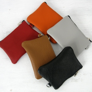 WOMAN LEATHER WALLET en el color de su bolso, cartera de viaje de la mujer, monedero de cuero, titular de la tarjeta de la cartera minimalista