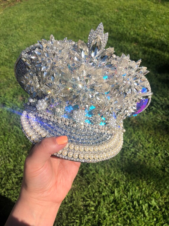 Bedazzled captain hat Clearance