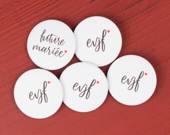 4 EVJF Badges + 1 Bride-to-be