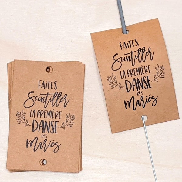 Wedding label magic candle "Make the bride and groom's first dance sparkle"