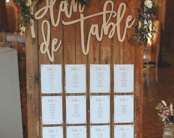 Wedding Seating Chart - Cut-Out Wooden Word | DIY Wedding Decoration to Stick on the Wedding Seating Chart | 32 x 30 cm | Wooden Wedding Decoration