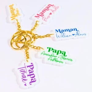Personalized Mother&#39;s Day Keychain | Personalized Mom Keychain with Children&#39;s Names - Mom Gift Keychain