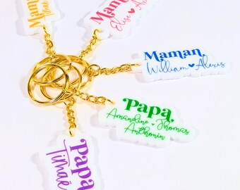 Personalized Mother's Day Keychain | Personalized Mom Keychain with Children's Names - Mom Gift Keychain