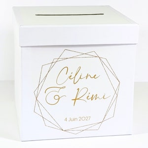 Urna personalizada | Urna de cartón personalizada - Urna círculo dorado - Urna de boda, baby shower, bautizo, comunión, cumpleaños