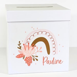 Urna personalizada | Urna de cartón personalizada - Urna arcoíris - Urna de boda, baby shower, bautizo, comunión, cumpleaños