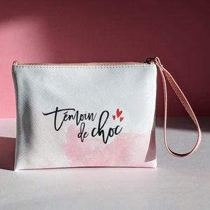 Hochzeits-Clutch - Zeuge-Make-up-Set - Aus Kunstleder - Schockzeuge - Bester Zeuge - EVJF-Geschenk - Zeuge-Geschenk