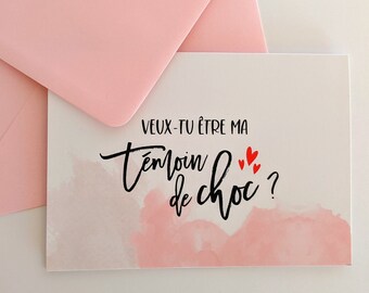 Sarai il mio testimone shock? | Biglietto di nozze + busta rosa, richiesta testimone, regalo testimone, annuncio matrimonio, annuncio testimone
