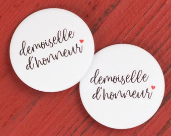 2 Bridesmaid Wedding Badges