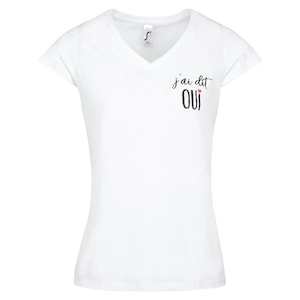 Tee-shirt mariée J'ai dit OUI Future mariée EVJF / Lendemain de mariage Tee shirt mariage Cadeau mariée image 3