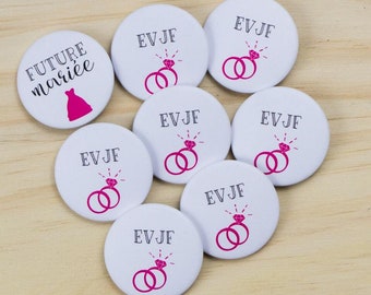 7 EVJF Badges + 1 Bride-to-be