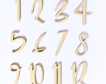 Table Plan Numbers | DIY Wedding, Wedding Seating Plan + Centerpiece | 10 cm Tall - Set of 12 Numbers | Wooden Decoration