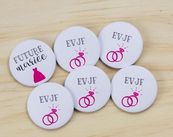 5 Badges EVJF + 1 Future mariée