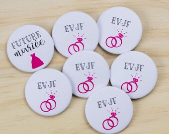 6 Bachelorette Party Badges + 1 Bride-to-be