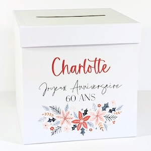 Urna personalizada | Urna de cartón personalizada - Urna corona de flores - Urna de boda, baby shower, bautizo, comunión, cumpleaños