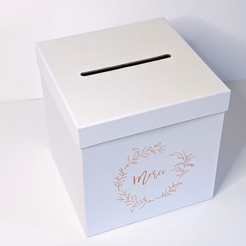 Boîte Cagnotte Anniversaire Mariage Grande Format 30x22x22 Cm – Urne Blanche à Décorer Avec Fente 20 Cm