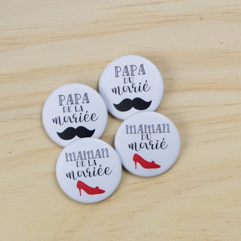 4 Wedding Badges Parents of the Bride and Groom 4 Wedding Badges Parents of the Bride and Groom