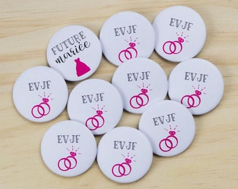 9 EVJF Badges + 1 Bride-to-be