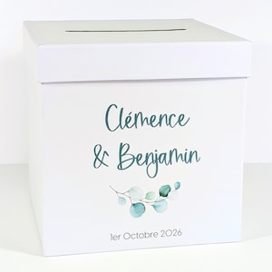 Urna personalizada | Urna de cartón personalizada - Urna de eucalipto - Urna de boda, baby shower, bautizo, comunión, cumpleaños