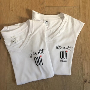 Tee-shirt mariée J'ai dit OUI Future mariée EVJF / Lendemain de mariage Tee shirt mariage Cadeau mariée image 1