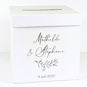 Gepersonaliseerde urn | Gepersonaliseerde kartonnen urn - Zwart-witte urn - Bruiloft urn, babyshower, doop, communie, verjaardag