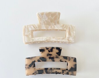 Medium 4 inch Hair Claw, thick hair claw clip / Tortoise Hair clip