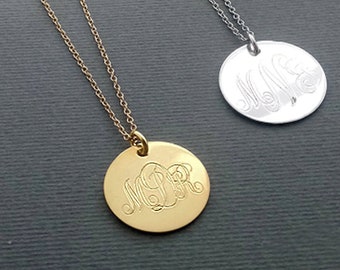 Custom Medallion Necklace / Personalized Disc Necklace / Custom Message Necklace / Custom Name Disc Necklace / Motivational Jewelry