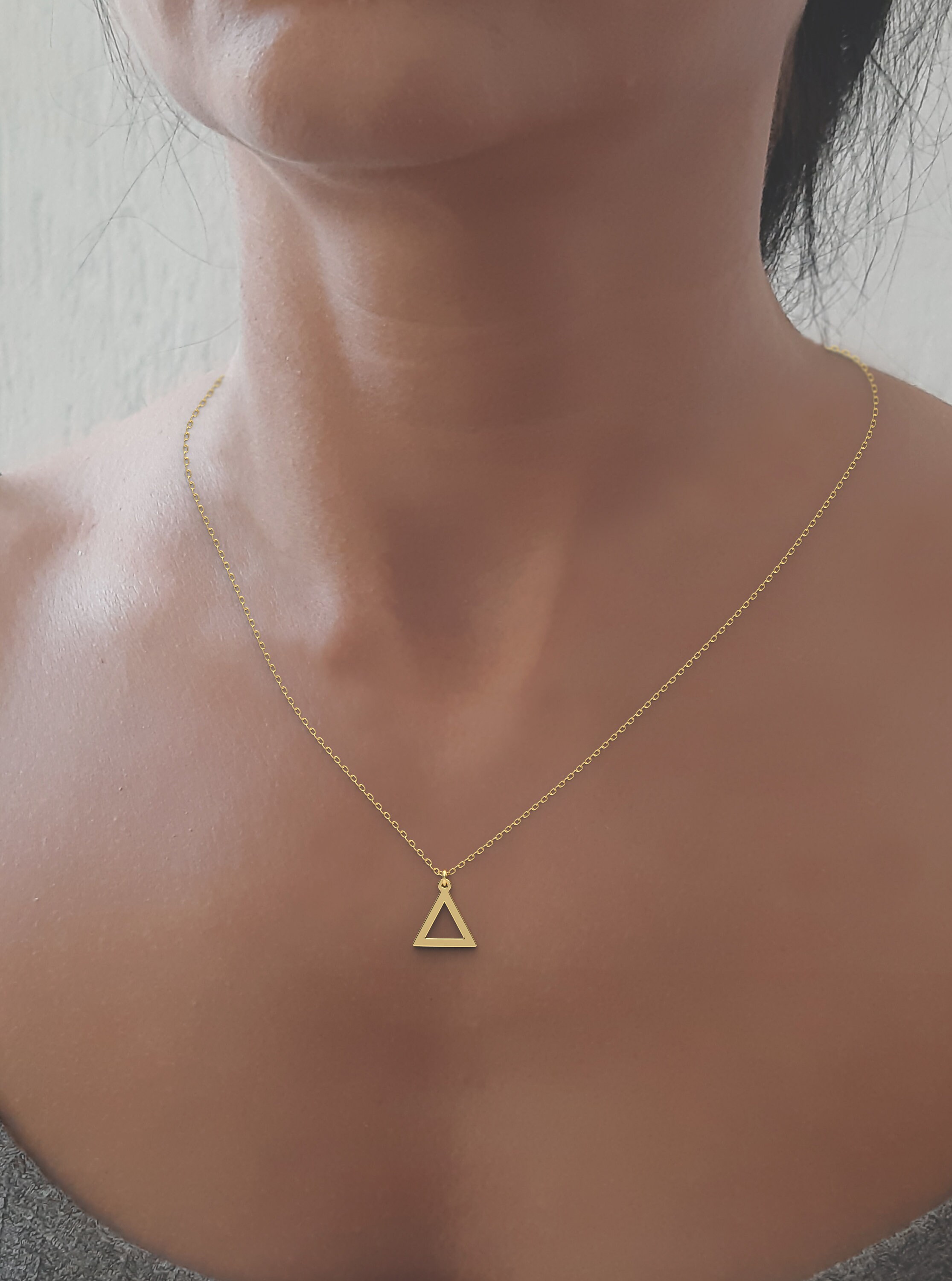 14k Gold Tri Delta Necklace | mazi + zo sorority jewelry